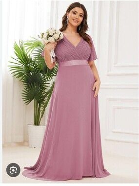 NWT, Flattering Rose Pink Maxi Dress.